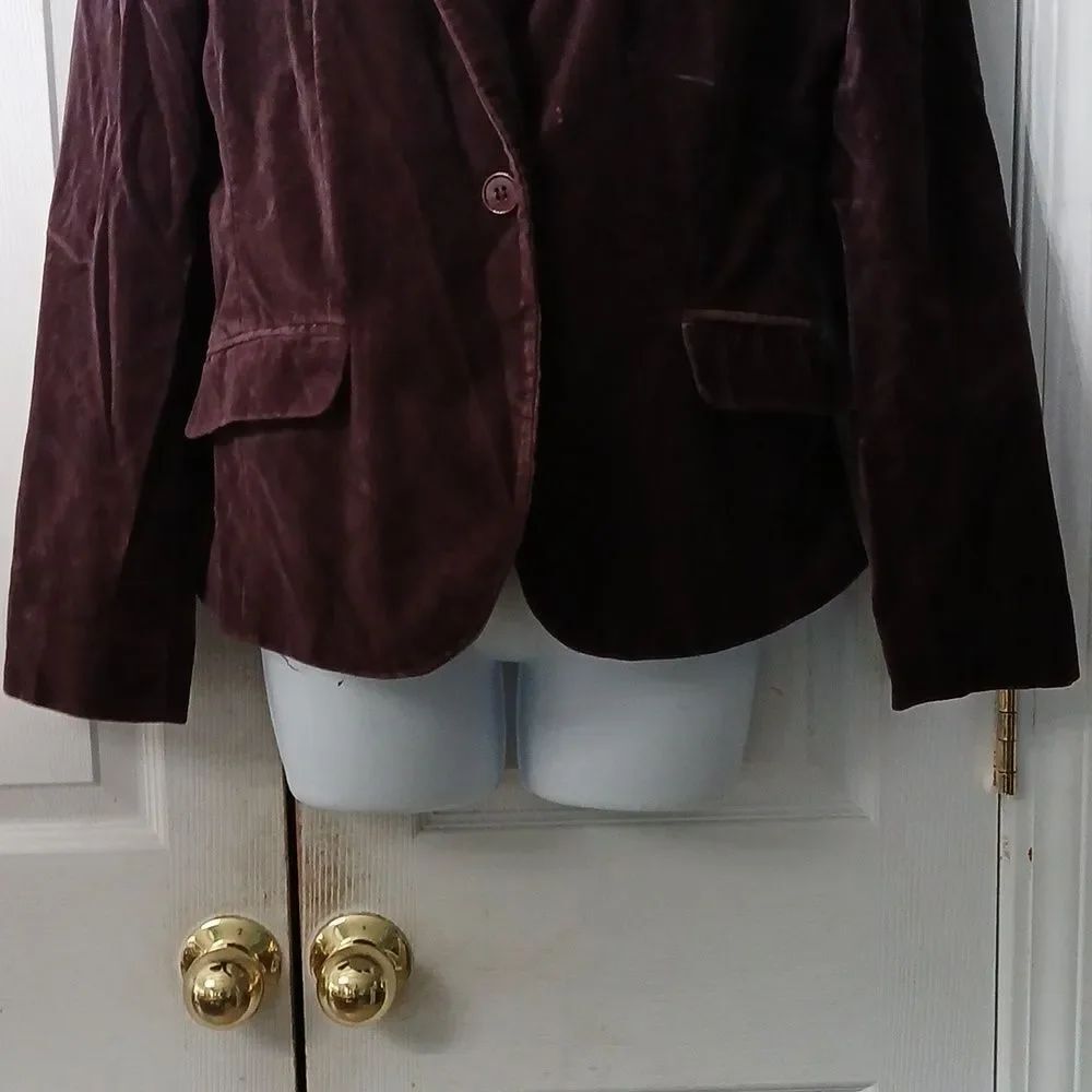 New York & Company stretch purple velvet blazer Sz 10 EUC - Picture 2 of 5